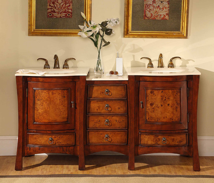 Silkroad Exclusive Northampton 67" Double Bathroom Vanity Set & Reviews
