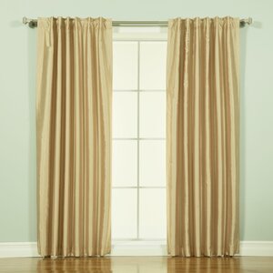 Brecksville Faux Silk Candy Striped Thermal Rod Pocket Single Curtain Panel