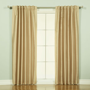 Brecksville Faux Silk Candy Striped Thermal Rod Pocket Single Curtain Panel