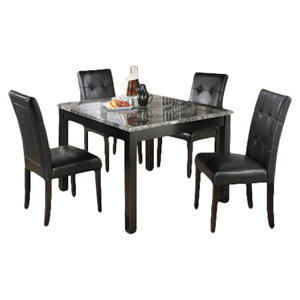 Maysville 5 Piece Dinette Set in Black & Grey