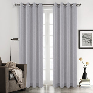 Chloe Solid Sheer Grommet Curtain Panels (Set of 2)