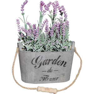 2 Piece Silk Lavendar Flower Arrangement in Planters (Set of 2)