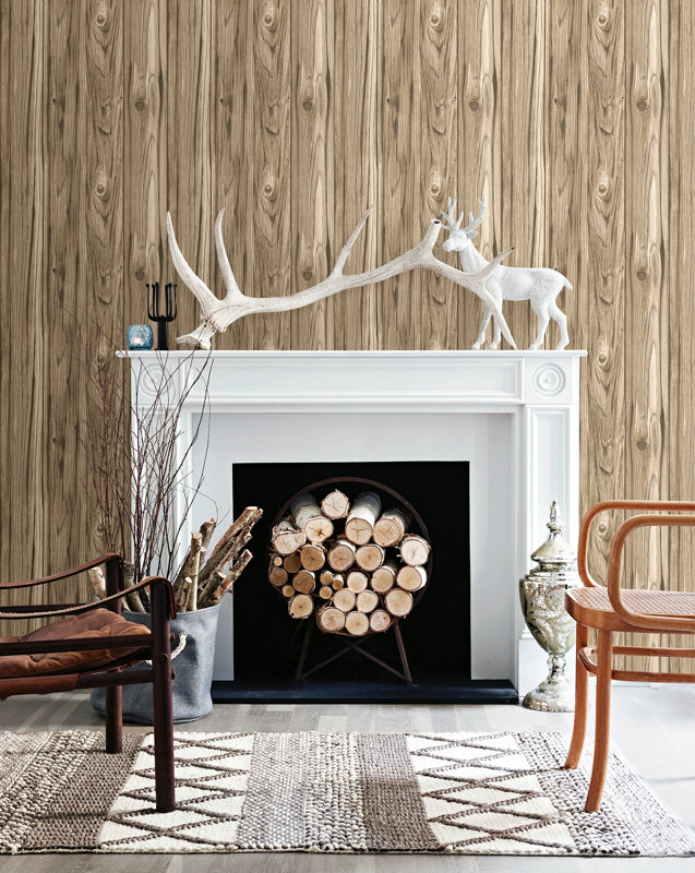 Brewster Home Fashions Essentials Paneling Wide Plank 33' x 20.5" Wood