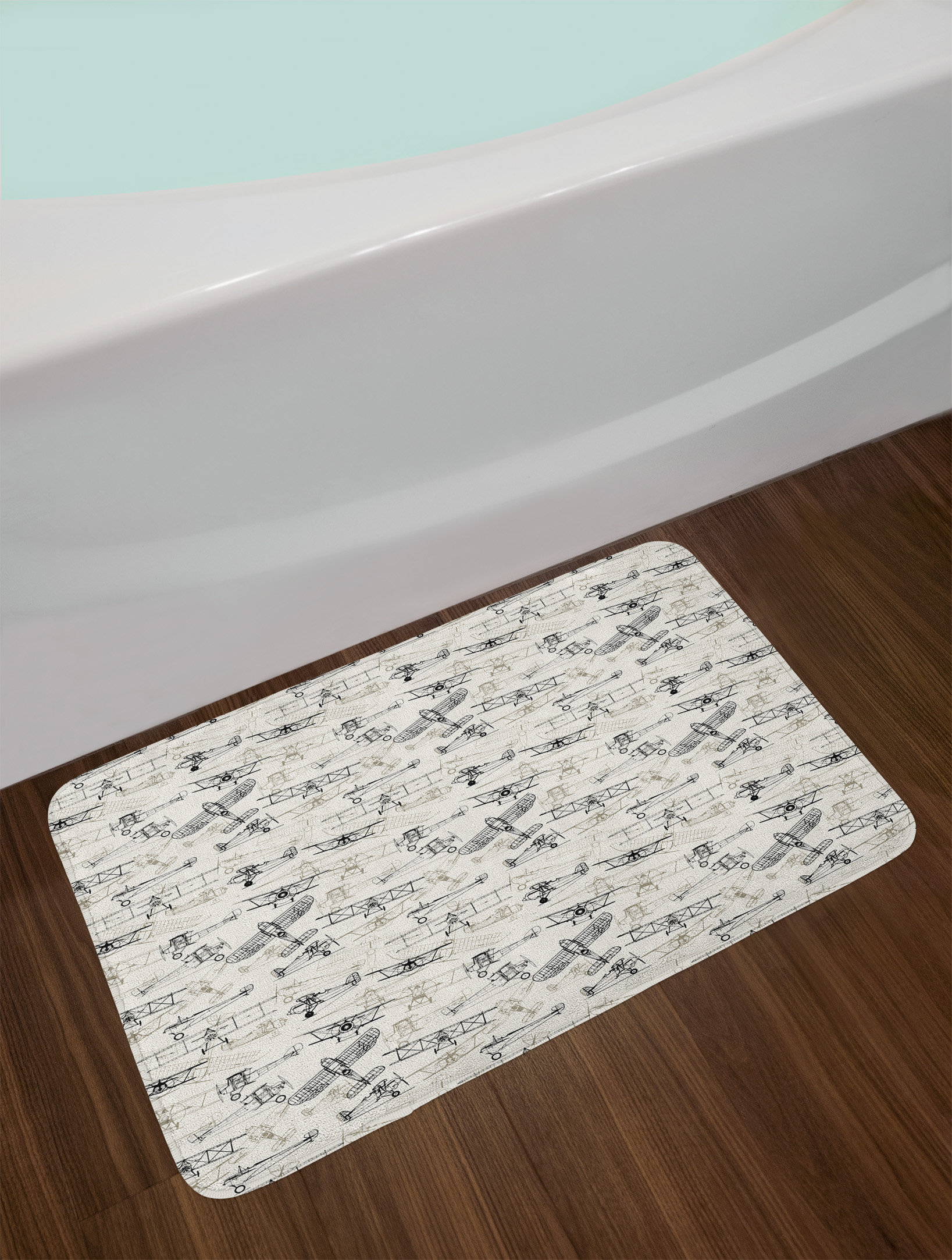 East Urban Home Ambesonne Airplane Bath Mat By Old Fashioned East Urban Home Ambesonne Airplane Bath Mat By Old Fashioned Military Air Force Collection Hand Drawn Style Vintage Warbirds Plush Bathroom Decor With