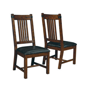 Bucksport Genuine Leather Upholstered Dining Chair by Loon Peak