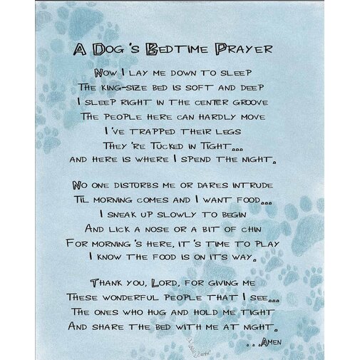 Winston Porter 'A Dog's Bedtime Prayer' Textual Art & Reviews | Wayfair.ca