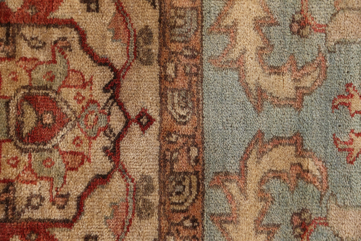 Exquisite Rugs Serapi Hand-Knotted Wool Light Blue/Ivory ...