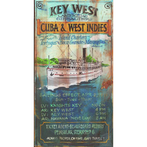 Key West Charters Vintage Advertisement Plaque