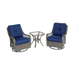 Orleans 3-Piece Swivel Rocking Chat Seating Group with Cushion