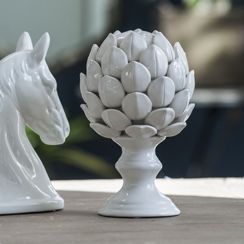 White Ceramic Artichoke Statuette & Reviews | Birch Lane