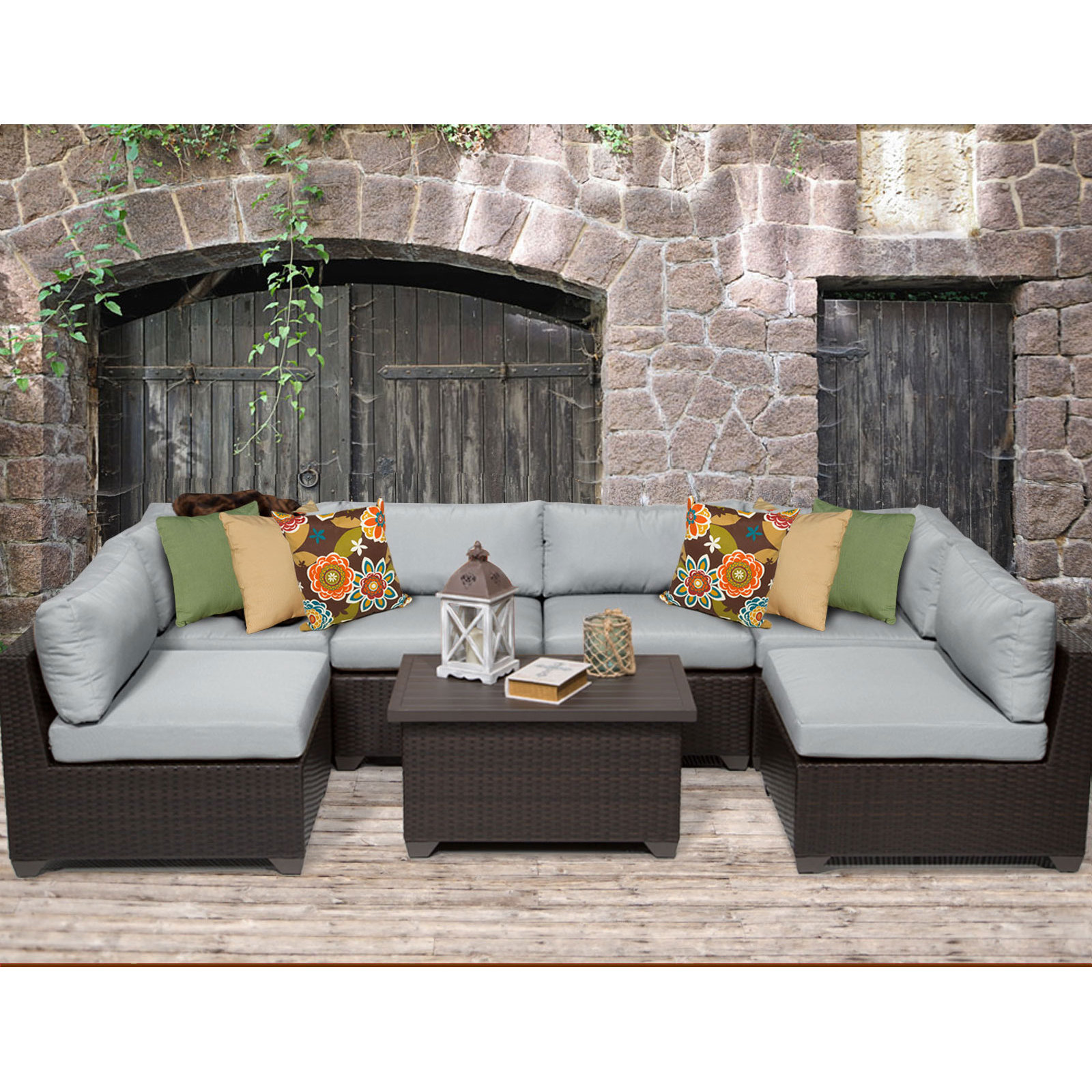 TK Classics Belle 7 Piece Sectional Seating Group with Cushion