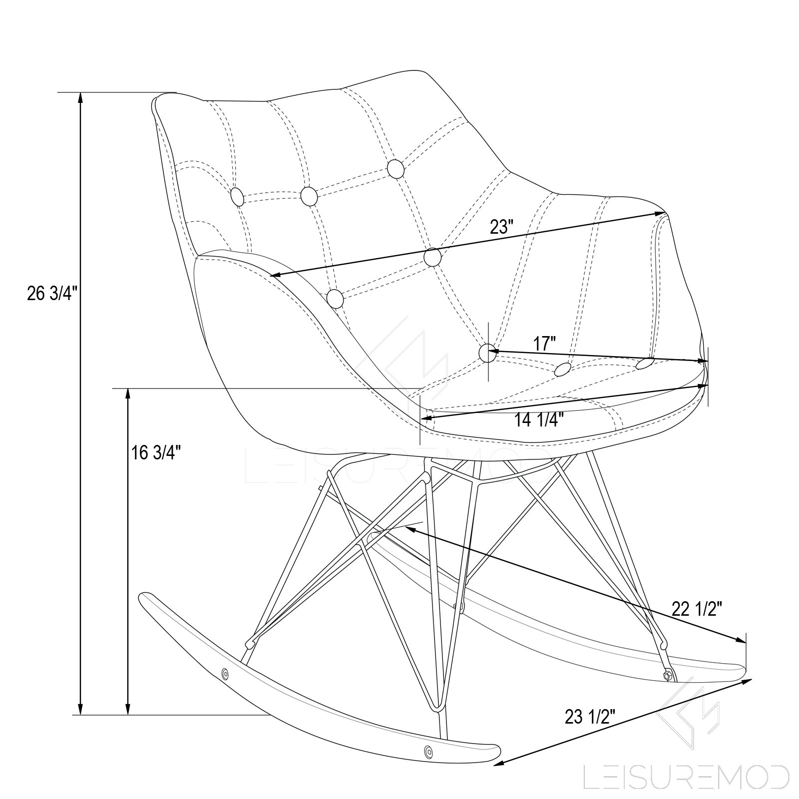 LeisureMod Willow Rocking Chair & Reviews Wayfair