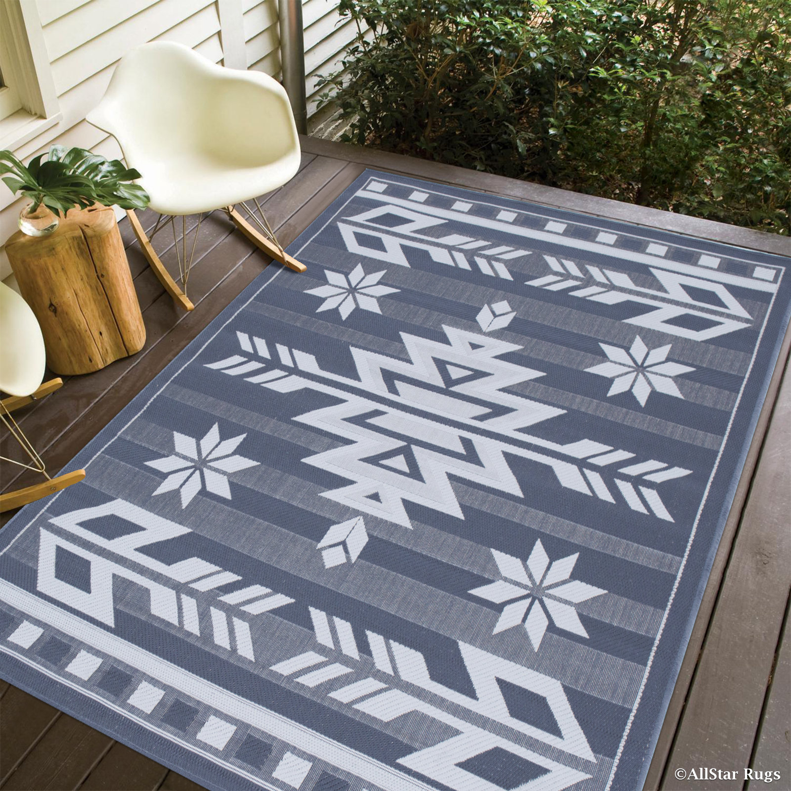 Bloomsbury Market Ilana All Weather Indoor/Outdoor Grey Area Rug