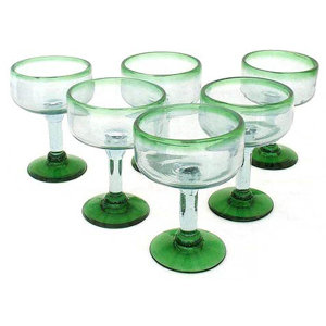 Javier and Efren Artisan Hand Blown Margarita Glass (Set of 6)