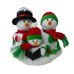 Singing Snowman Family Trio Musical Plush Toy with Motion