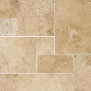 Modena Random Sized Travertine Field Tile in Beige