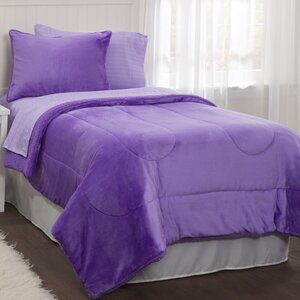 Neel Lavender Plush Reverse Bed in a Bag Set