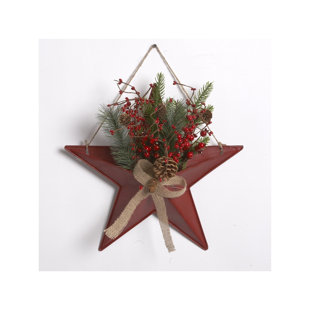 Star Berry Home Decor Wayfair Metal Star With Berries Cones Wall Décor
