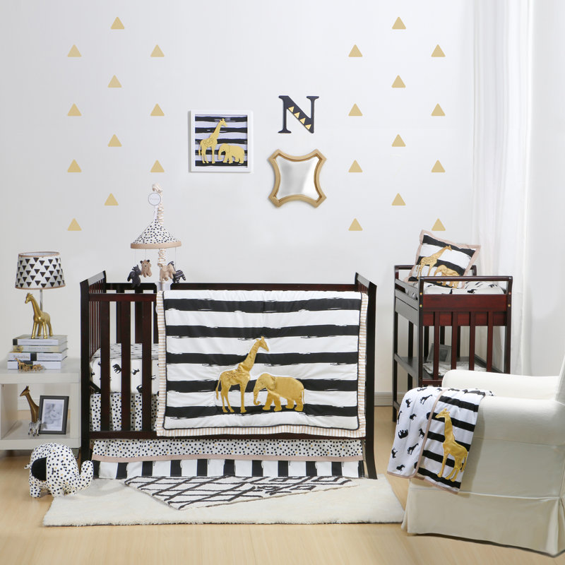 The Peanut Shell Safari 4 Piece Crib Bedding Set Wayfair Safari 4 Piece Crib Bedding Set