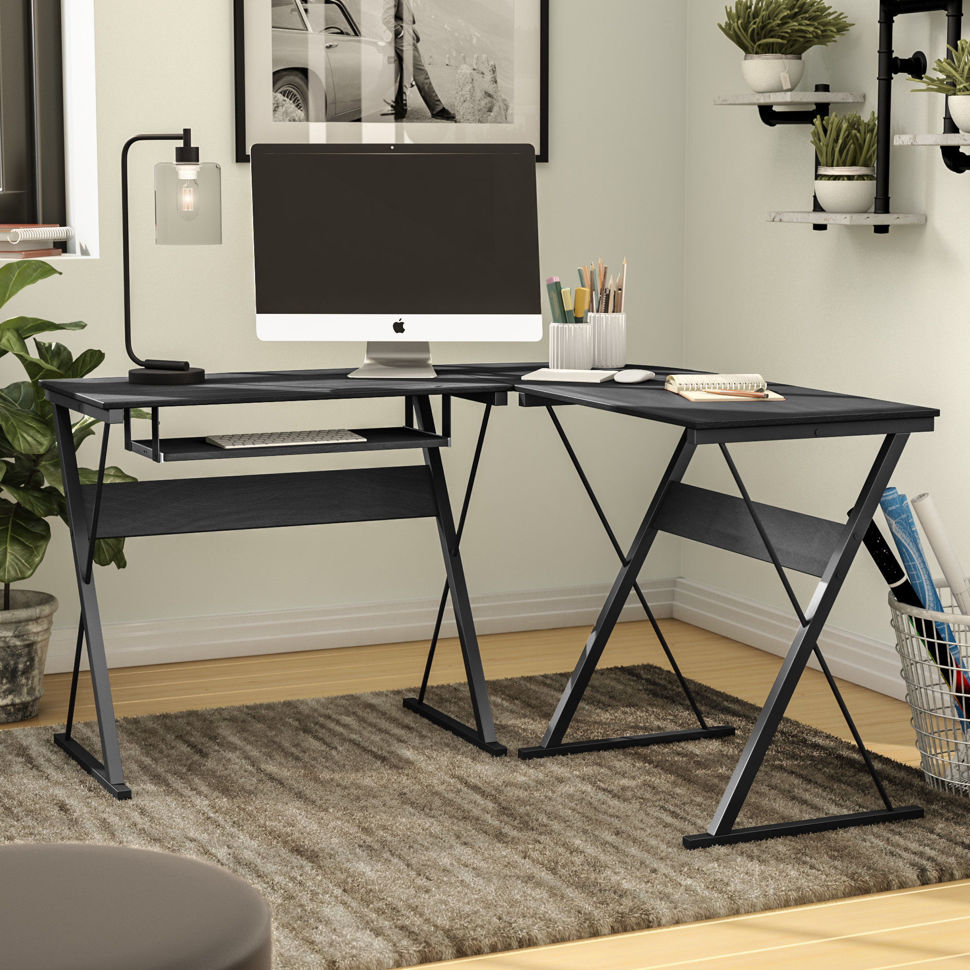 Symple Stuff Manufactured Wood L Shape Computer Desk Reviews Wayfair