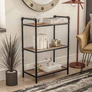 Pipe Bookcase Wayfair 3 Tier Metal Pipe Etagere Bookcase