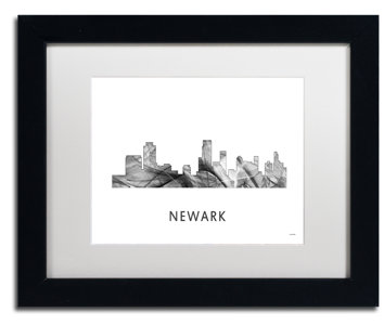 Trademark Art Quot Newark New Jersey Skyline Wb Bw Quot By Marlene