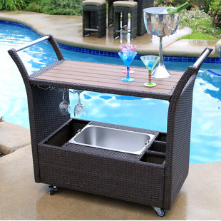 Wicker Serving Cart Wayfair Suai Serving Bar Cart