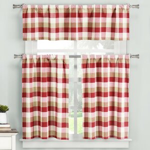 Cedric 3 Piece Kitchen Curtain Set