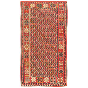 Kilim Antique Hand Woven Navy/Rust Wool Area Rug