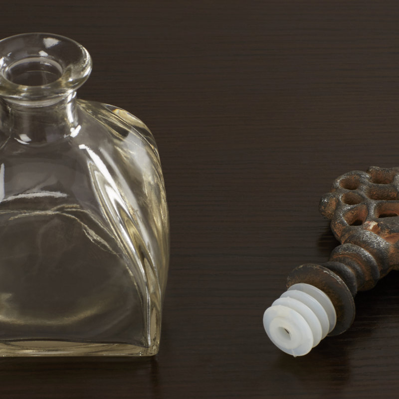 World Menagerie 3 Piece Glass Metal Stopper Decorative Bottle Set