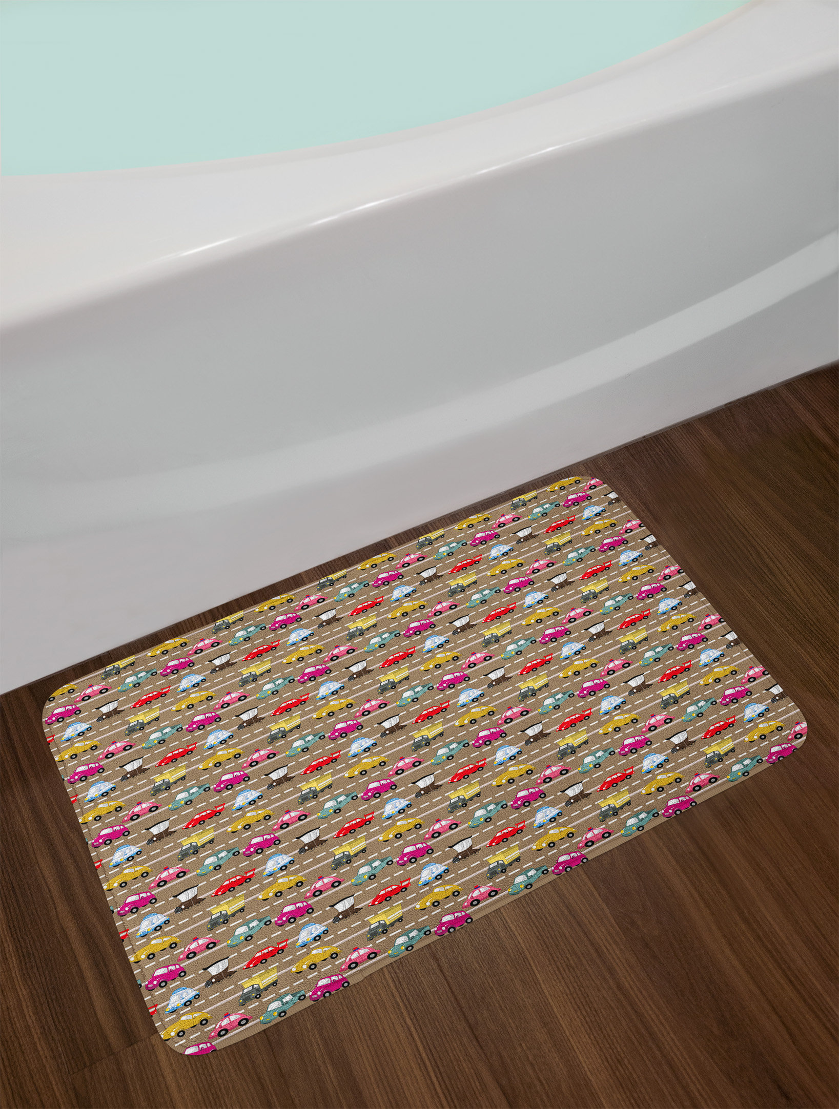 East Urban Home Ambesonne Cars Bath Mat By Old Fashioned Colorful