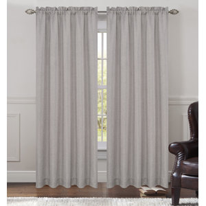 Solid Sheer Rod Pocket Curtain Panels (Set of 2)