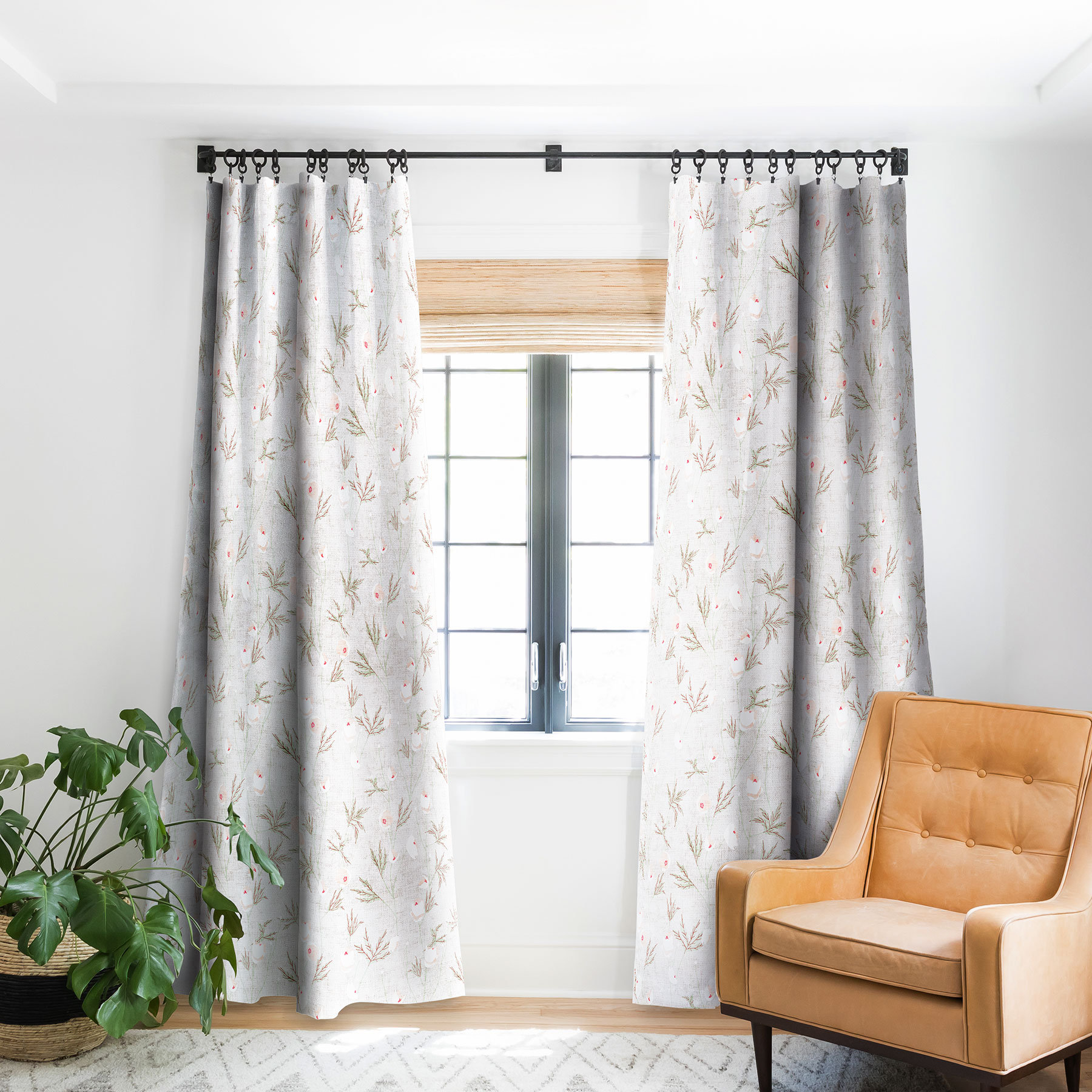 East Urban Home Holli Zollinger French Linen Anemone Light Blackout East Urban Home Holli Zollinger French Linen Anemone Light Blackout Pinch Pleat Single Curtain Panel Wayfair