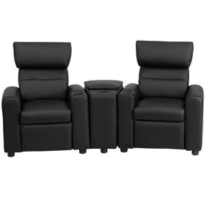 Kids Leather Recliner with Storage Compartment and Cup Holder by Flash Furniture