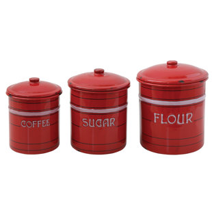 Flour And Sugar Containers Wayfair 3 Piece Flour Sugar Coffee Set
