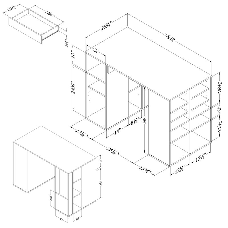 South Shore Crea Counter Height Craft Table & Reviews Wayfair