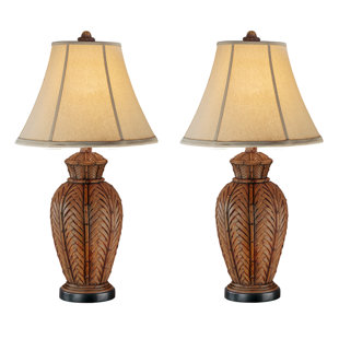 Wicker Lamp Wayfair Andromeda Wicker 24 Table Lamp Set Of 2
