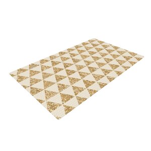 Nika Martinez Glitter Triangles Tan/Yellow Area Rug