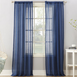 Lelandu00a0 Solid Semi-Sheer Rod Pocket Single Curtain Panel