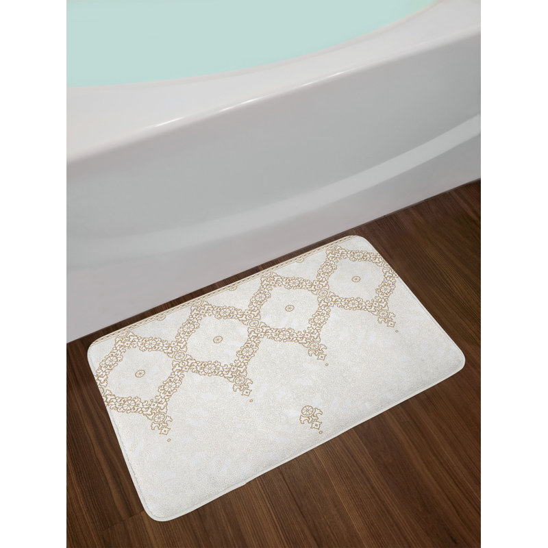 East Urban Home Moroccan Bath Mat Ornate Background With
