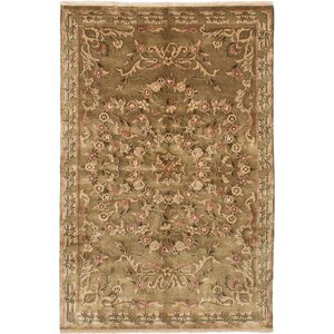 One-of-a-Kind Karma Hand-Knotted Brown Area Rug