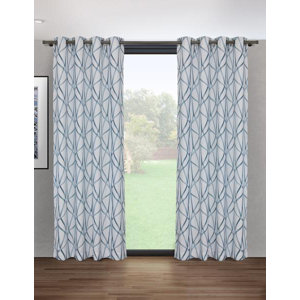 Eide Geometric Blackout Thermal Grommet Curtain Panels (Set of 2)