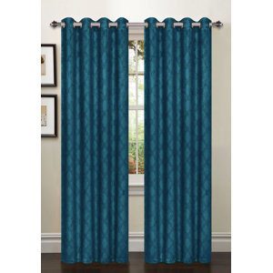Lattice Geometric Blackout Thermal Grommet Single Curtain Panel