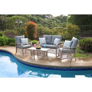 Burrell 4 Piece Deep Seating Group with Cushions