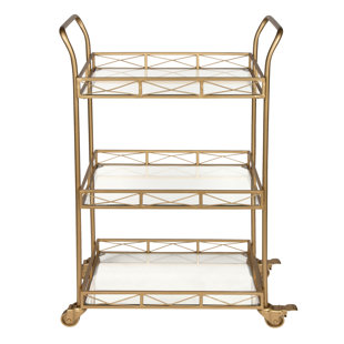 Bar Carts Joss Main Menachem Metal 3 Tiered Tray Bar Cart
