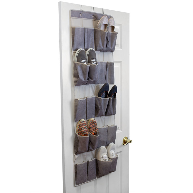 Non Woven Fabric 20 Pocket Over The Door 10 Pair Hanging Shoe Organizer