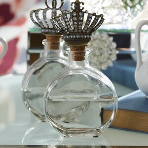 Brass/Clear Glass Decorative Bottle Set (Set of 2)