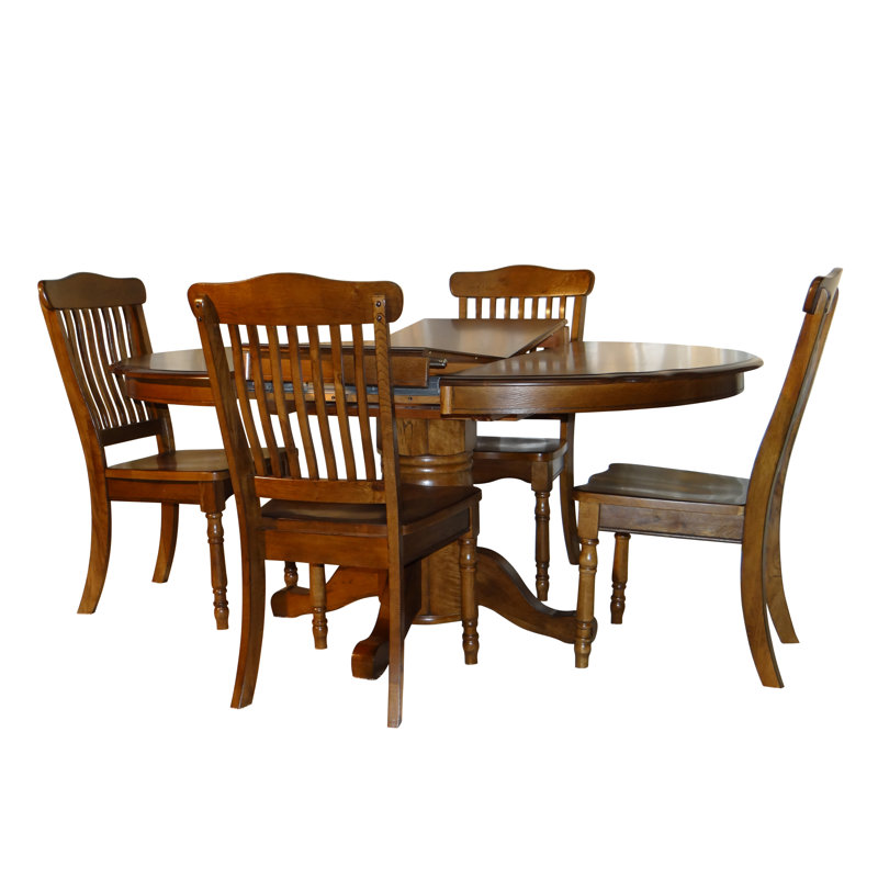 Darby Home Co Rivoli Vintage Oak 5 Piece Extendable Dining Set Wayfair Rivoli Vintage Oak 5 Piece Extendable Dining Set