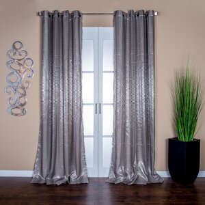 Cosmopolitan Geometric Semi-Sheer Grommet Single Curtain Panel