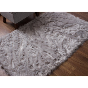 Faux Fur Rugs You Ll Love Wayfair Charlotte Hand Woven Faux Sheepskin Gray Area Rug